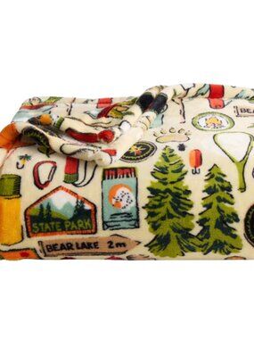 NEW  The Big One Throw Blanket Camping, Bear, Tents, Lodge, Cabin